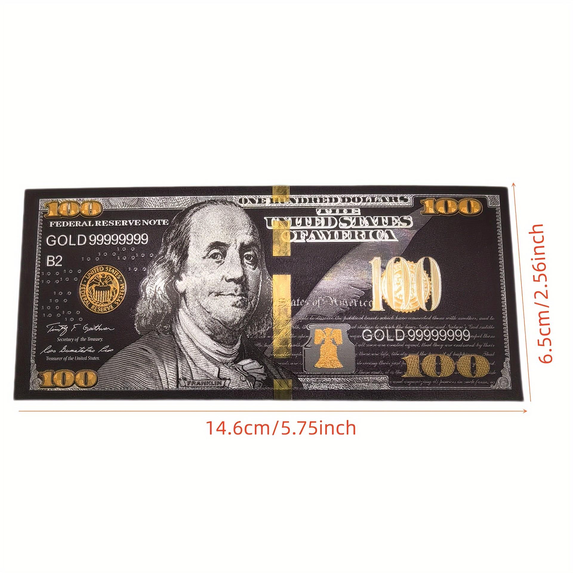 2pcs Golden Foil $100 Plastic Banknote, New Design, Ideal for Collectors & Decorative Use, High-Quality Material