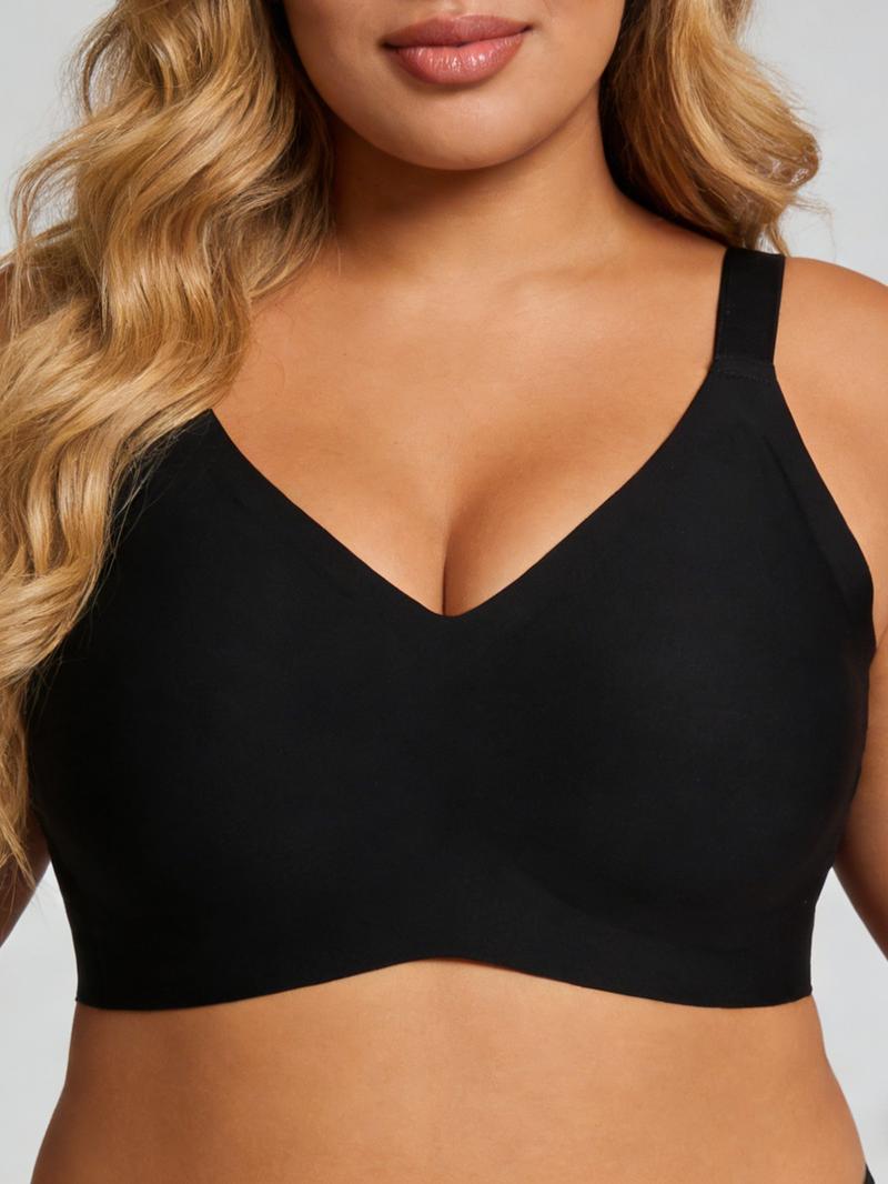 Plus Size 3pcs Comfortable Wireless Support Bra Set, Jelly Bra Fabric for a Seamless Fit, Medium Support with Stylish Design