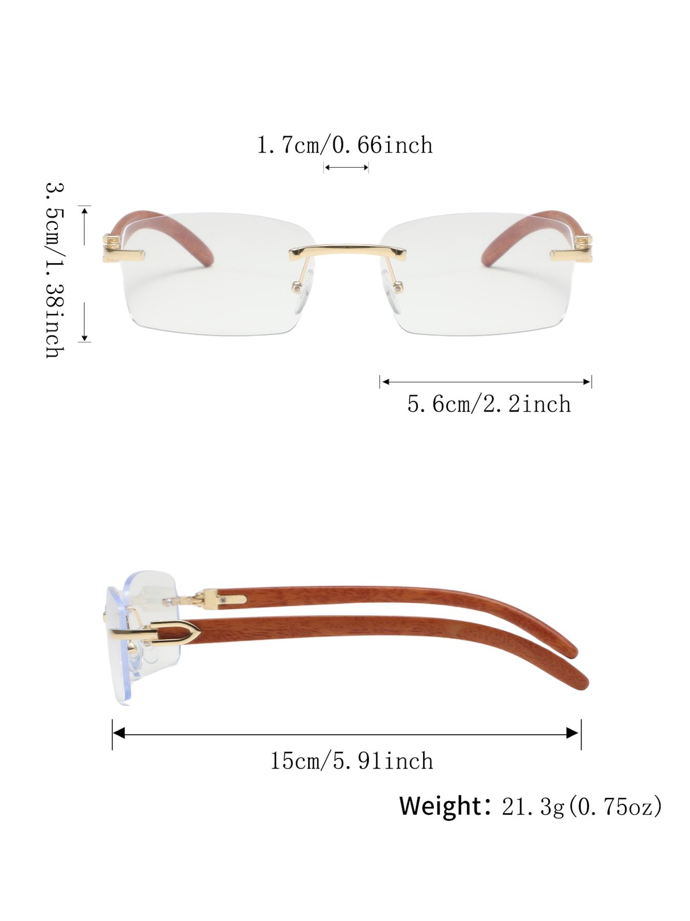 Men's Rimless Square Metal Glasses, Elegant Retro Design, High-End Lightweight Luxury Eyewear, Casual Fashion Accessory for Everyday Use