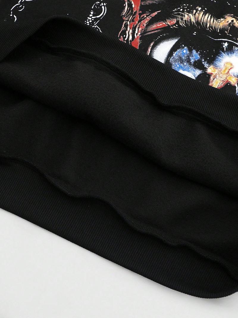 Men's Hooded Sweatshirt Autumn Winter Casual Street Fashion Street Style American Fashion Eye Element English Pattern Print Short Hoodie