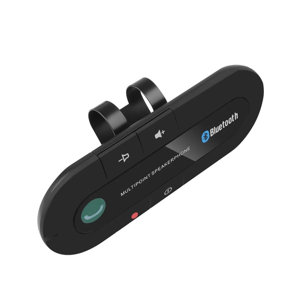 Bluetooth Speaker Handsfree Car Kit Sun Visor Clip Wireless Audio Receiver Speakerphone Wireless Stereo MP3 Music Player Retro TV Shape Phone Screen Amplifier morning blues Smart Voice Assistant Headset with ENC
