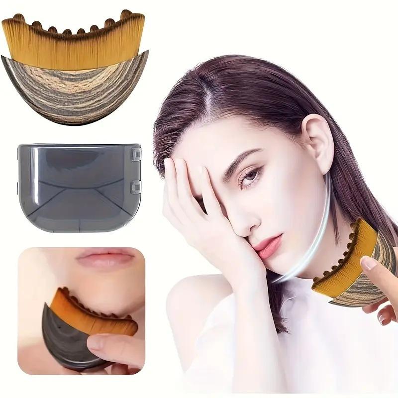 Lymphatic Contour Face Brush for Jawline & Chin Sculpting - Dry Brushing Massager for Lymphatic Drainage & Facial Fatigue Relief, Eronomically Designed to Fit The Skin Precisely (1PCS) Beauty Roller contour face brush Daily