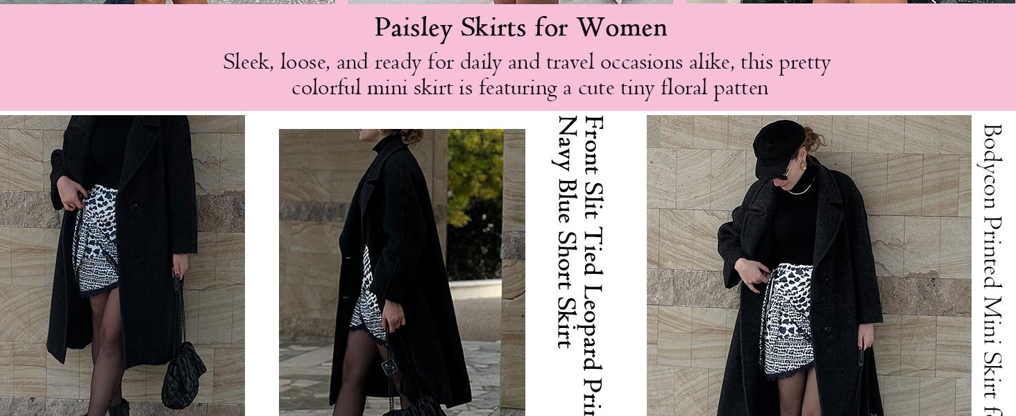 ZAFUL Slit Skirt for Women Boho Print Tie Side Wrap Tassel Casual Beach Mini Skirt