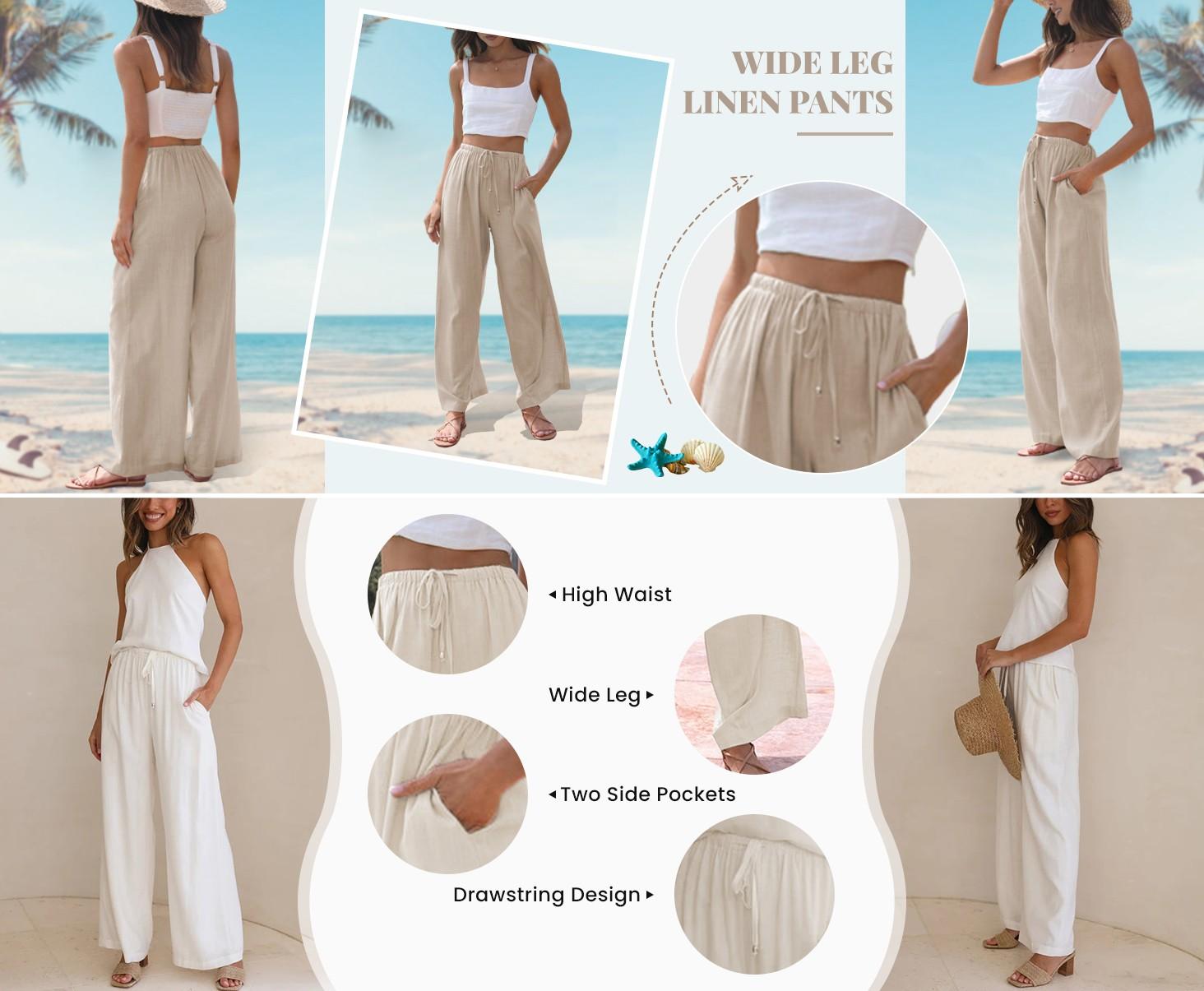 Tanming Viral 2026 Palazzo Pants for Women - Beach to Street Wide Leg + Pockets | Lightweight Summer Trousers Maxi Style Womenswear Chic Comfy Basic Minimalist Bottom Tanming Viral 2026 Palazzo Pants for Women - Beach to Street Wide Leg + Pockets | Lightweight Summer Trousers Maxi Style Womenswear Chic Comfy Basic Minimalist Bottom