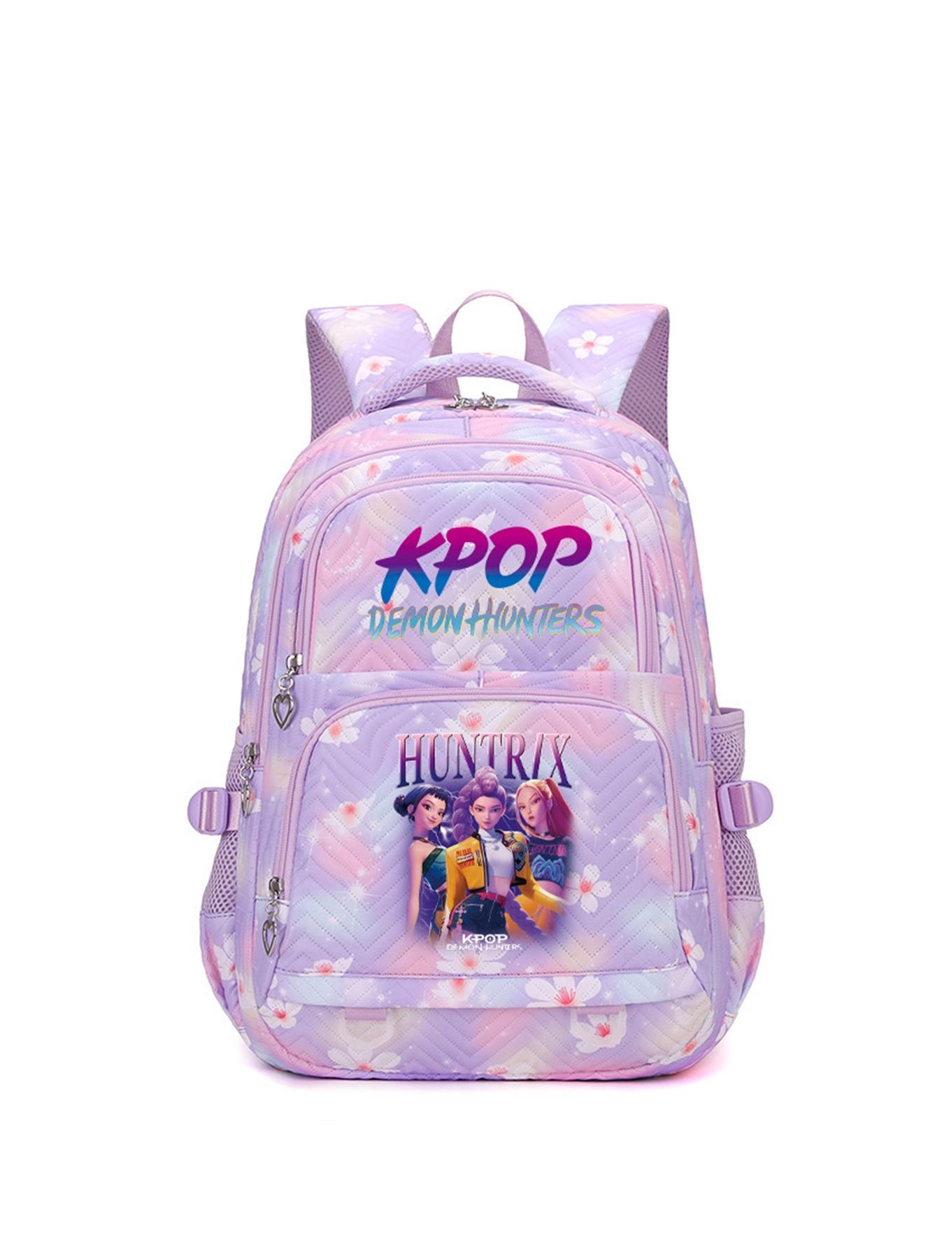 1pc  KPOP Witch Hunt printed backpack for women with zipper closure, fashionable and versatile casual trend, Cute Stylish Daypacks suitable for students to go to school, campus, work, travel, large capacity women's backpack