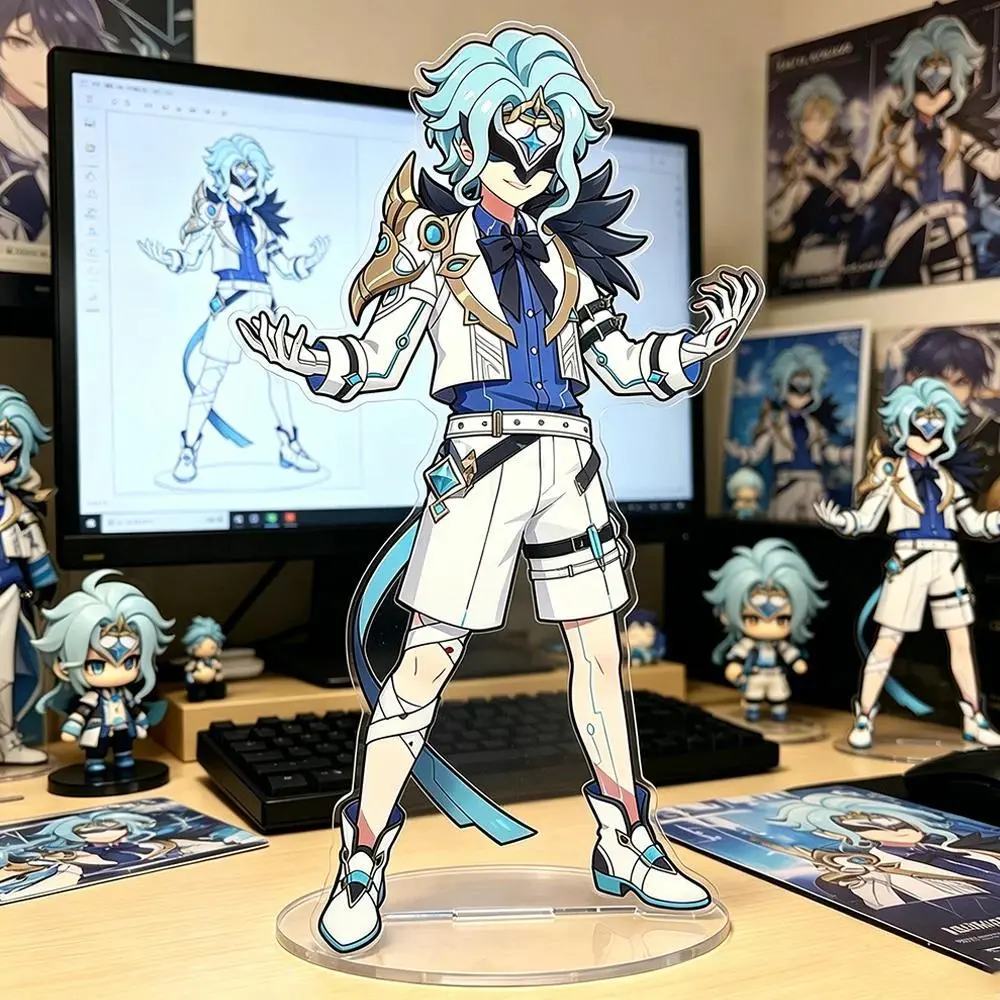 Game Genshin Impact Il Dottore The Doctor Columbina Sandrone Pantalone Cosplay Stand Acrylic Standing Plate Desktop Accessory