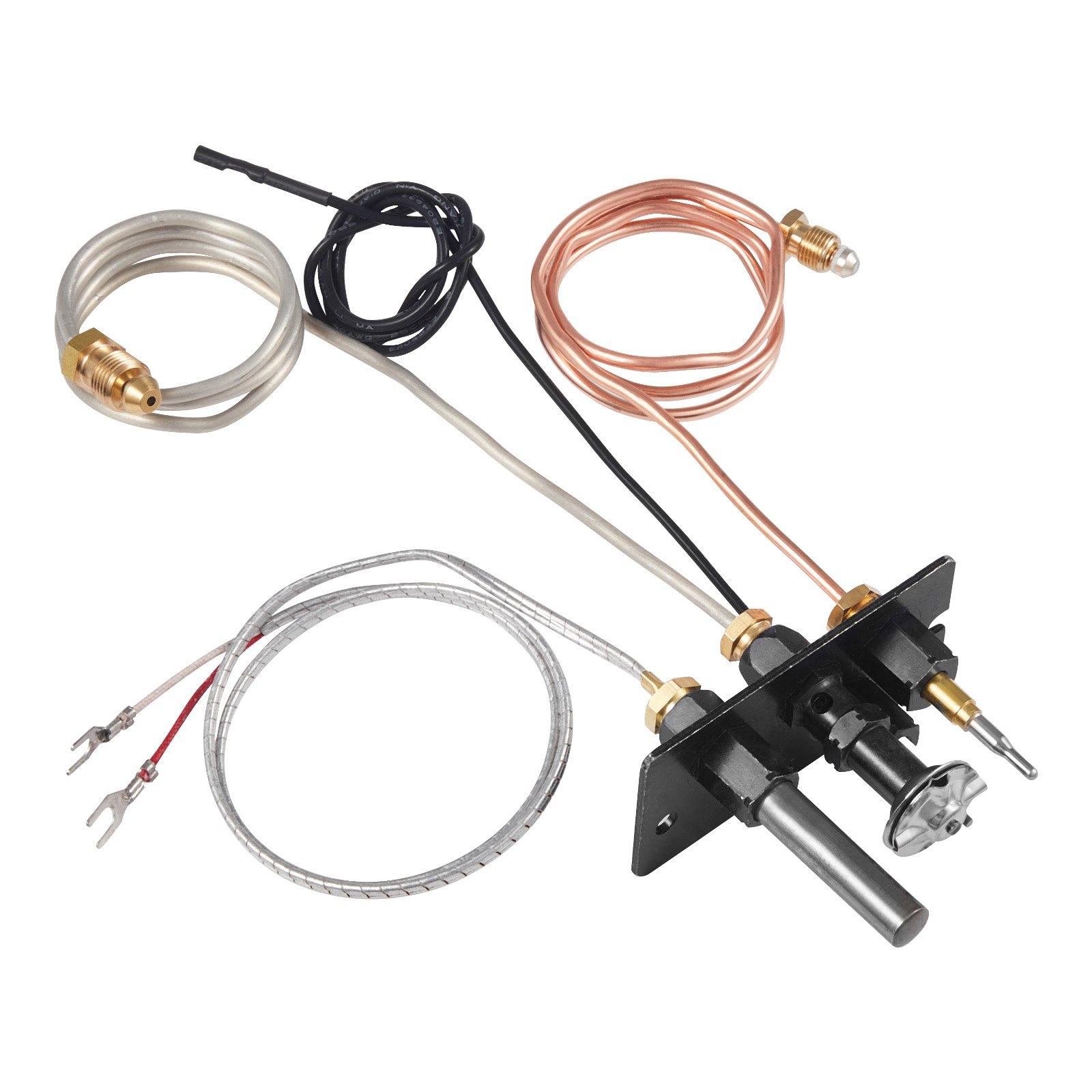 fathersdaygift VEVOR Gas Pilot Assembly, OE 69L17, 69L1701, 904405, J4117, 108084-02 Fireplace Gas Pilot Assembly Kit, Natural Gas Ignition Replacement, Compatible with Lennox, Superior, Astria Models, Black