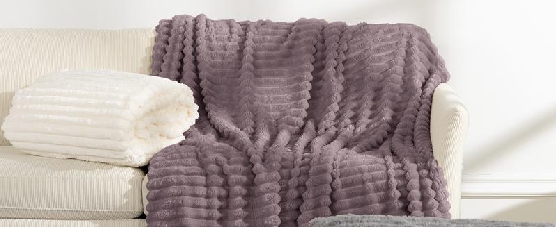 【VALUXE】 Luxury Fluffy Striped Blanket – Ultra Soft Fleece Throw for Couch & Bed, Cozy All-Season Home Decor, Perfect Christmas Gift