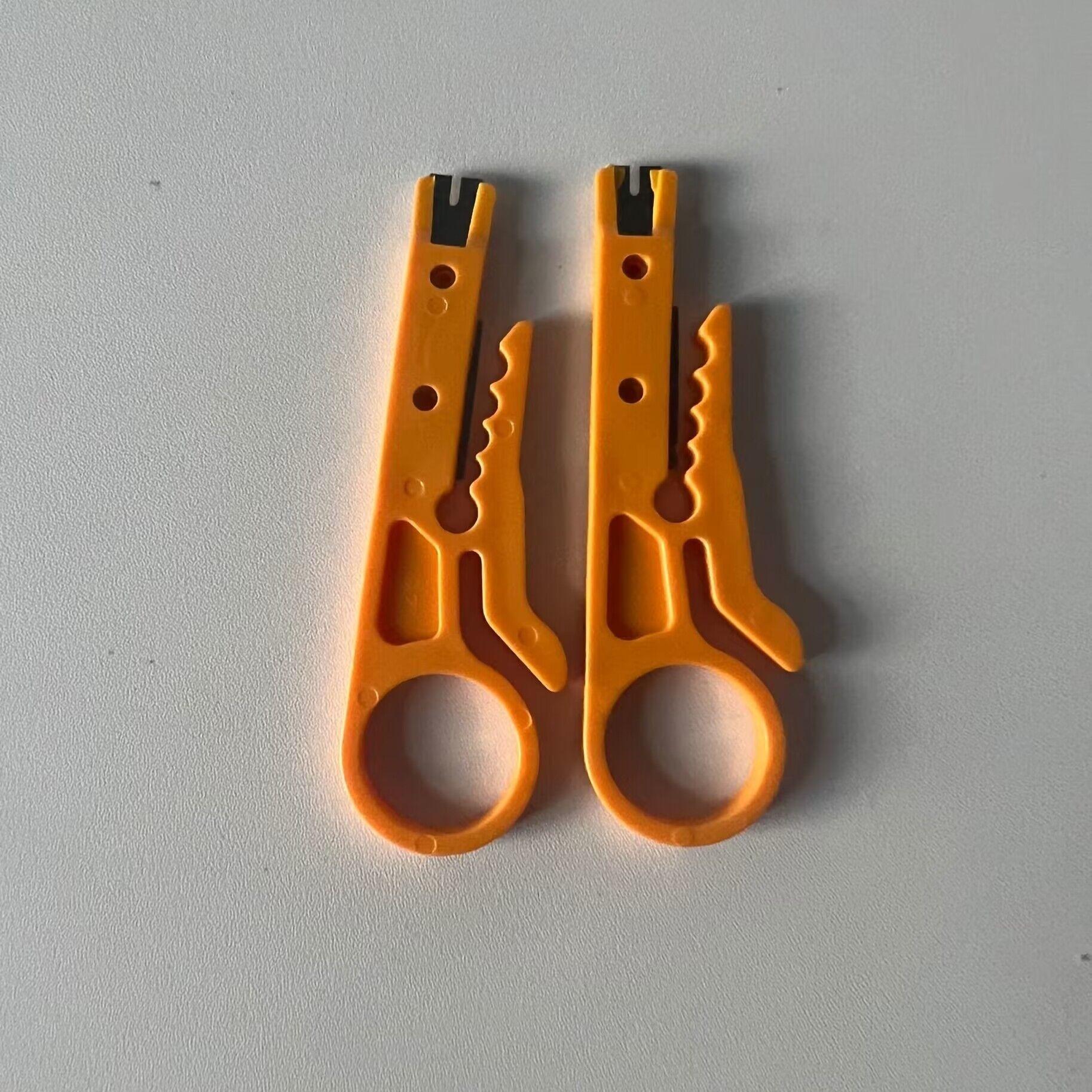 2PCS Small yellow knife wire cutter, wire stripping pliers, wire cutting tool, simple wire stripping knife, wire and network cable crimping pliers