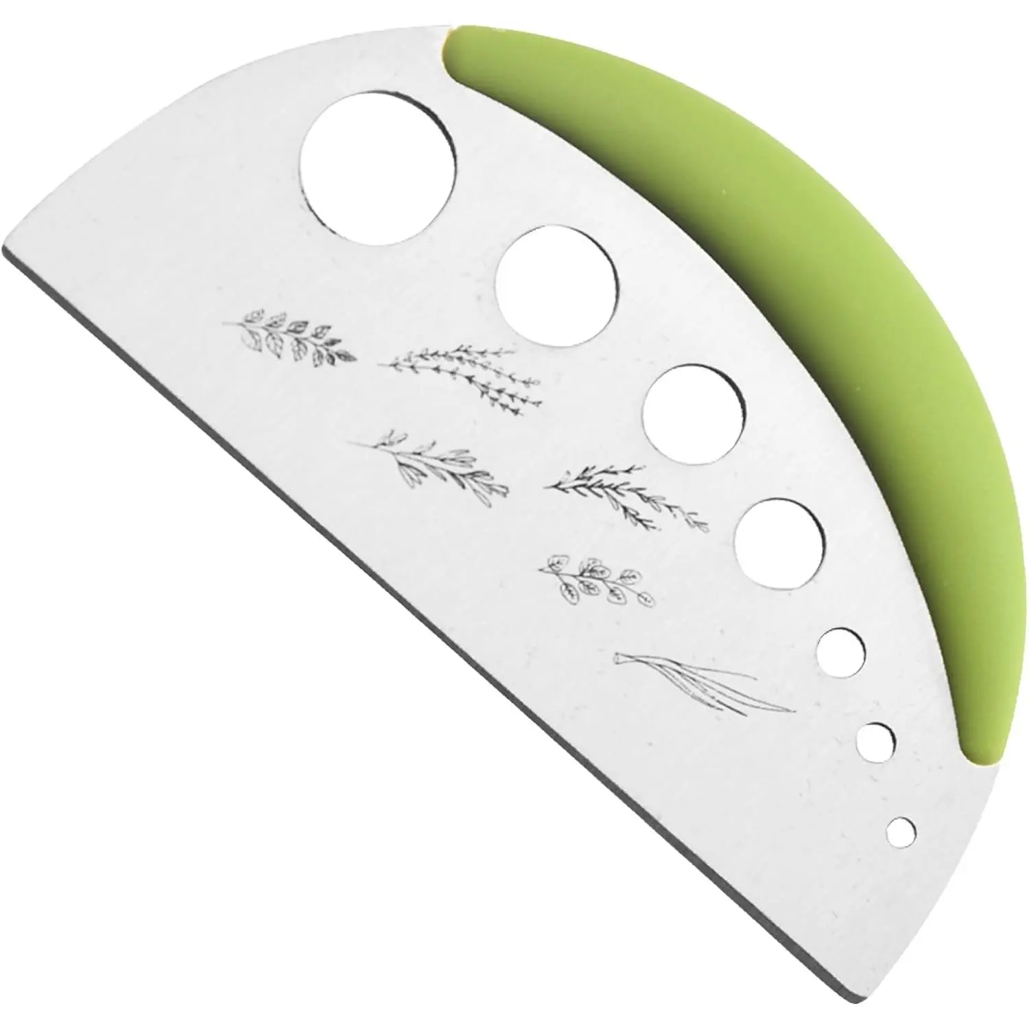 Herb Stripper and Herb Cutter 2 in 1,Herb Stripping Tool Herb Chopper Cilantro Chopper Best Kitchen Gadgets Presents for RV Owners Campers Chefs and Cooking Lovers,1PCS,Green,Stainless Steel