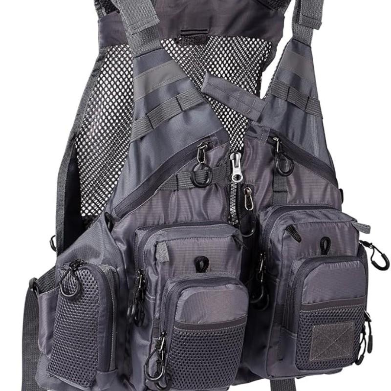 1-Piece Multi-Pocket Breathable Mesh Fishing Gear Bag Unisex Adjustable Fishing Vest Summer Outdoor Vest Camping, Photography, Outdoor Activities Fishing Gear Backpack Adjustable size M–2XL Father's Day Gi