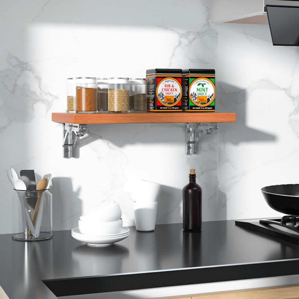 Adjustable Folding Frame Set, Space-Saving Wall-Mounted Industrial Iron Parts, Durable Carbon Steel Storage Solution, Adjustable Bracket