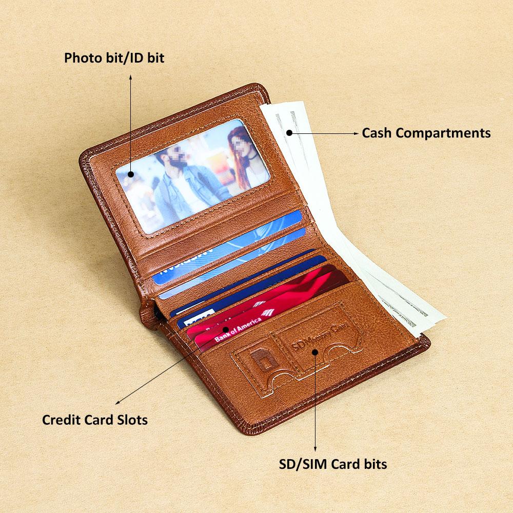 CIEPHIA Genuine Leather Rfid Wallets for Men Vintage Short Multi Function ID Credit Card Holder Money Bag Ideal Gift