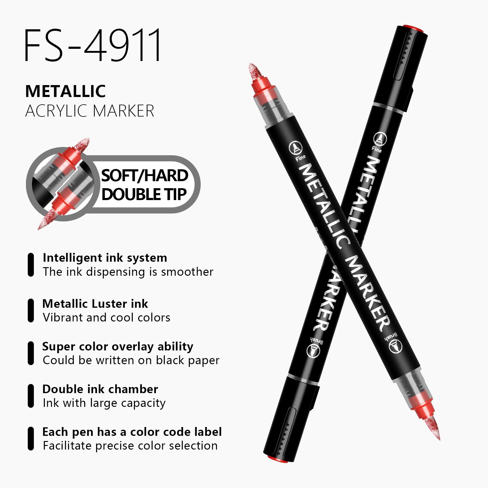 Metallic Color Markers 12/24/36/48 Colors, Non-Transparent Art Pens for Drawing, DIY Anime, School Supplies, New Condition