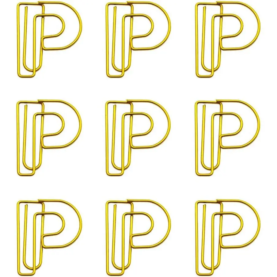 60 count Alphabet Paper Clips in Clear Box, Metal Letter Shaped Paperclips,  Color Alphabet Bookmarks Office Planner Clips for School  Wedding Party Decoration  (P)