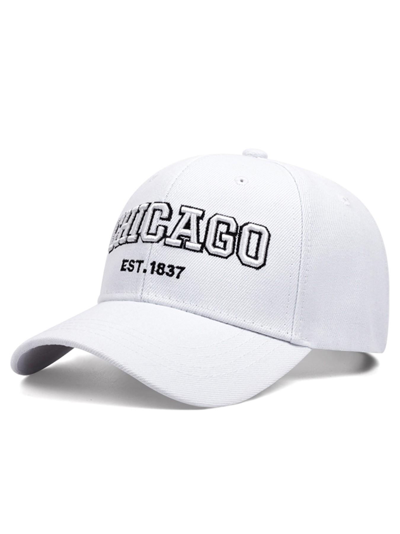 2026 New Simple Creative Hip Hop Hat CHICAGO Embroidered Hardtop Baseball Hat Street Fashion Personalized Skateboarding Hat Daily Commuting Decorative Hat Outdoor Leisure Sports Sunshade Hat Male Female Same Style