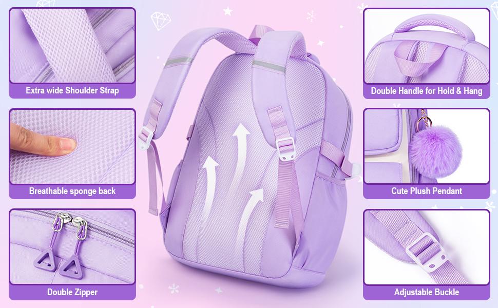 Fimibuke 3PCS Waterproof Backpack for School,Bookbag Set with Lunch Box & Pencil Case,colorful/Embroidery school bag for Elementary Middle High School,Backpag with Stationery,Back to School Gift,Birthday's Gift,Dealsforyoudays