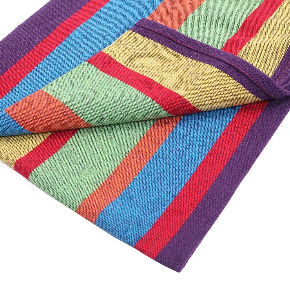 Double Hammock with Stand - 250lb Capacity Heavy-Duty Steel Frame & Carry Bag - Brazilian-Style Cotton for Backyard, Camping, Garden Outdoorfun