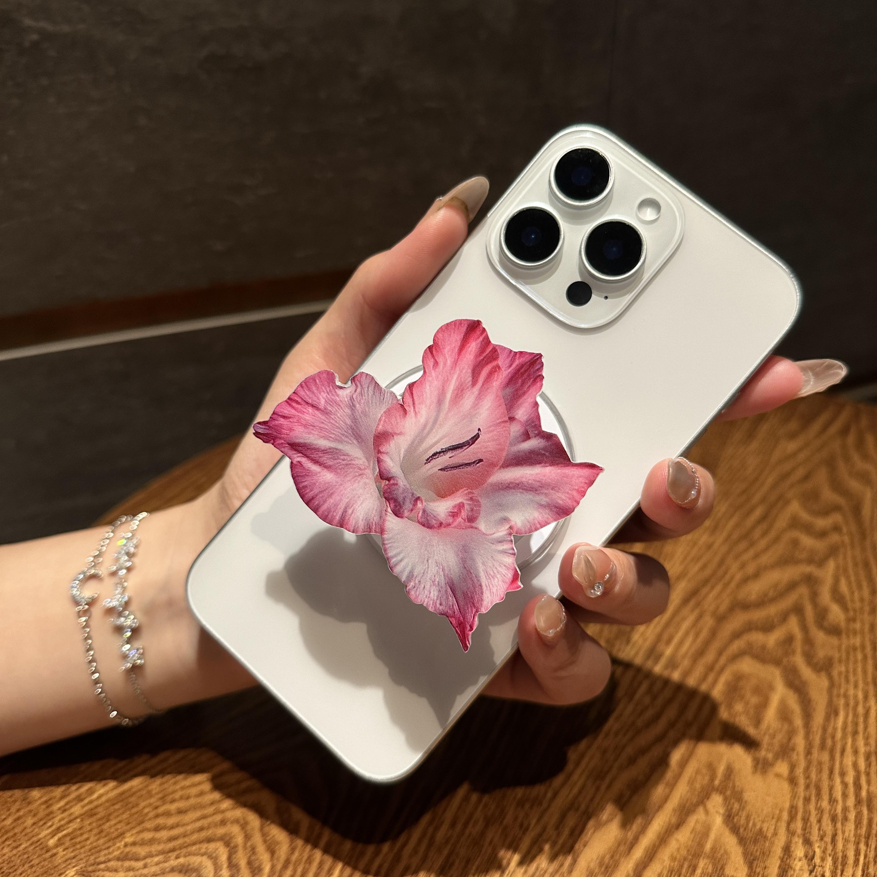 Orchid Acrylic Drop Glue Mobile Phone Holder Desktop Folding Portable Orchid Mobile Phone Grip HN124