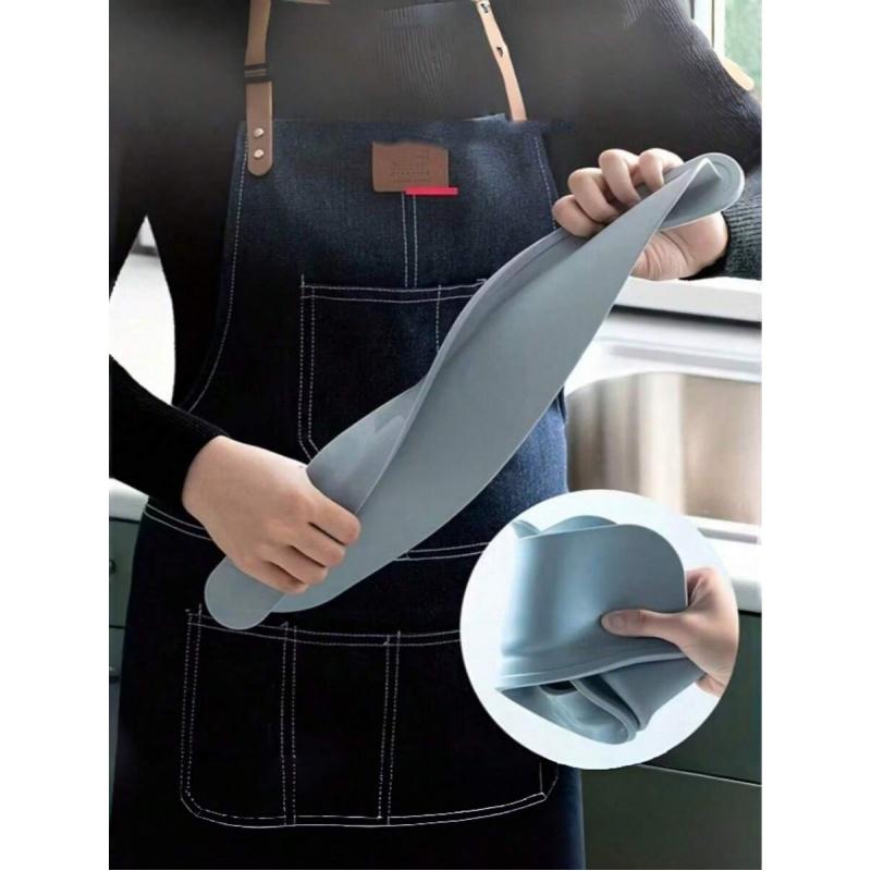 Silicone Sink Splash Guard, Self-Adhesive Drill-Free Water Barrier, Flexible Guard to Keep Countertops Dry, Reusable for Kitchen and Bathroom Washing