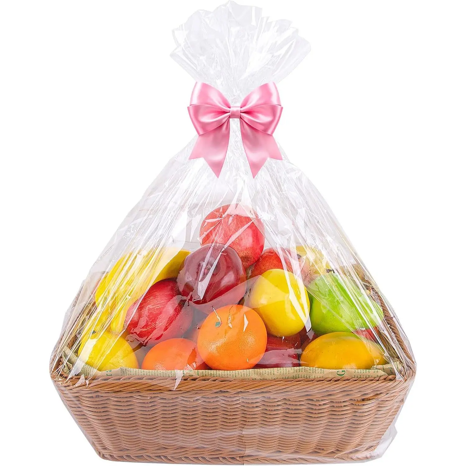 12 Pack Clear Cellophane  Bags for Baskets, 24"x30", 2 Mil