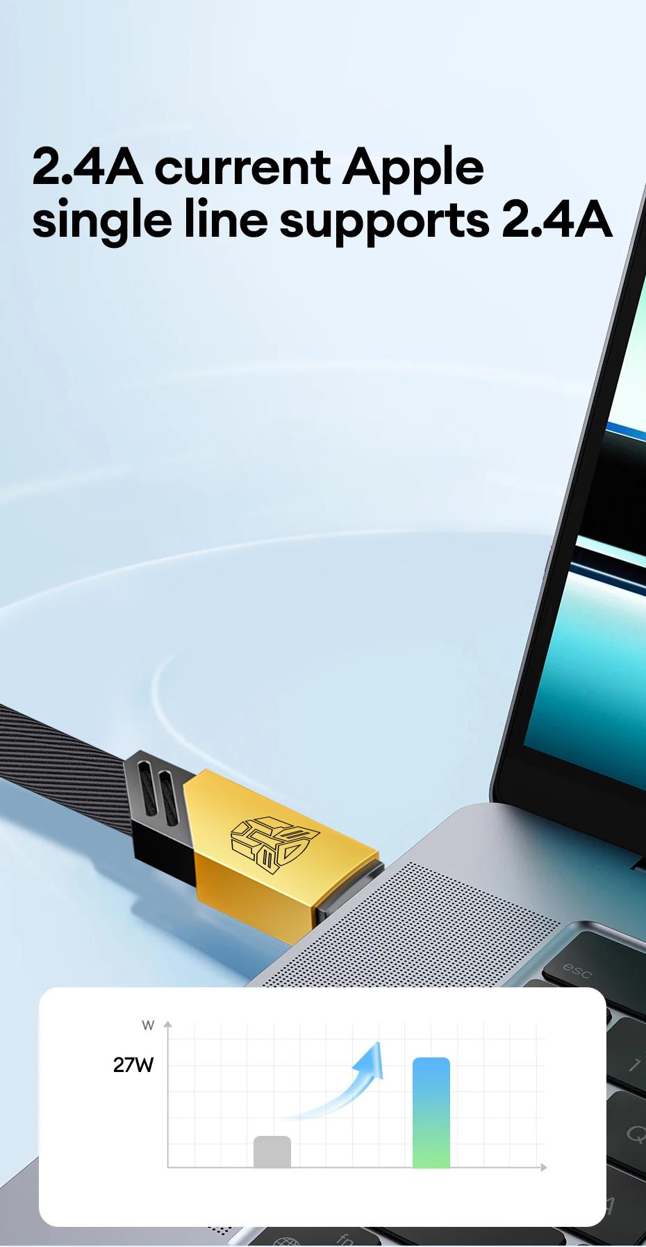 Transformers TF-A10 For iOS Data Cable Maximum Support 6A Current Output Cell Phone Fast Charging Cable