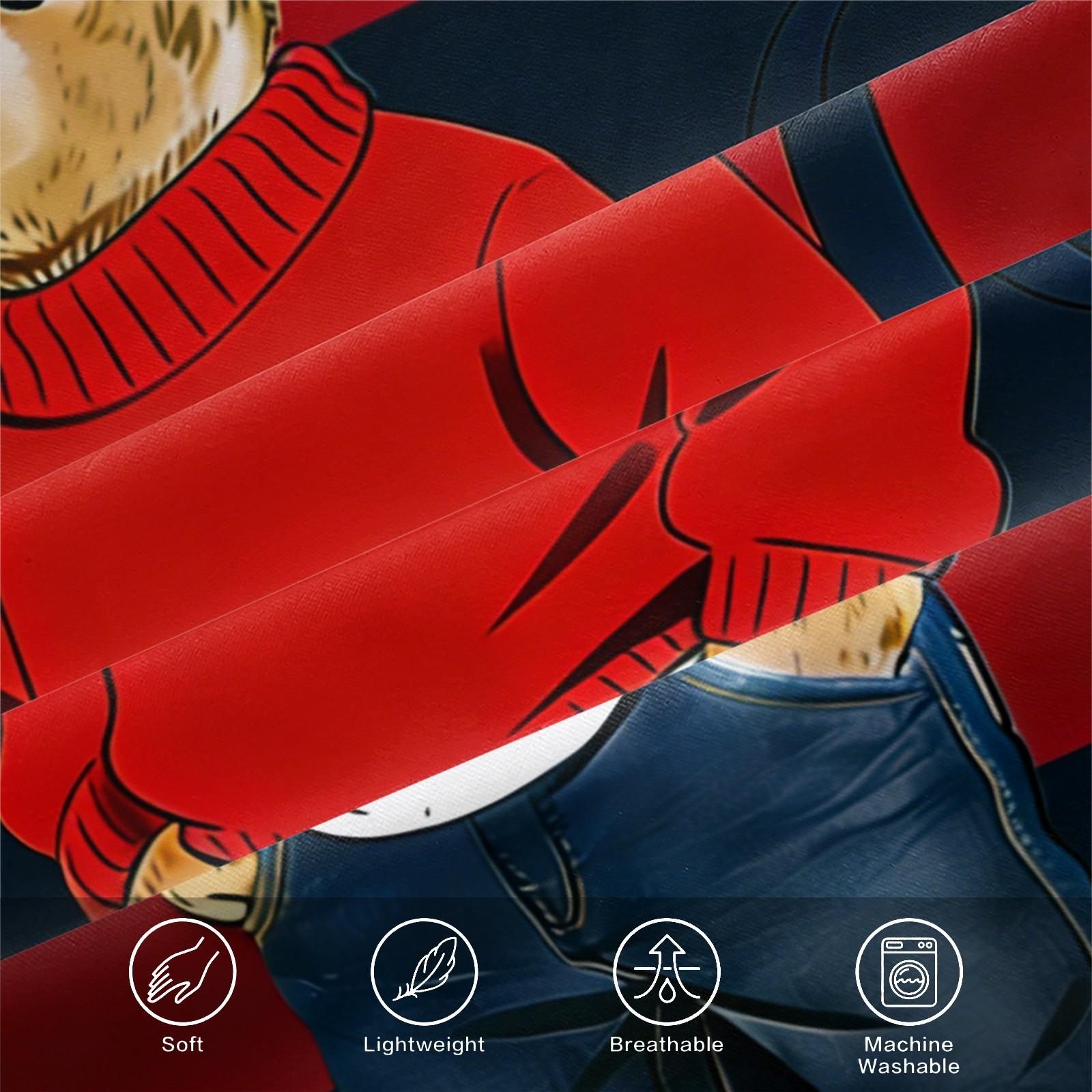 Teddy Bear Pattern Bed Sheet, Comfortable Printed Pattern, Includes 1 Bed Sheet and 2 Pillowcases, Comfortable Bedding, Non slip Dust Cover Suitable for Bedroom and Guest Room, Suitable as a Gift for Children or Adults