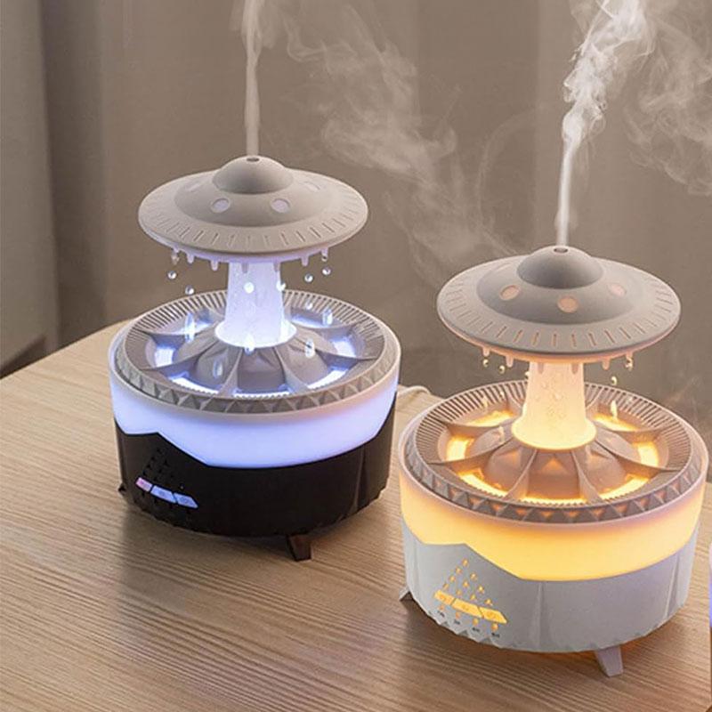 1 piece of raindrop night light aromatherapy machine, colorful atmosphere decorative light, raindrop table lamp diffuser, Fragrance Aroma Humidifier, remote control, atomization mode, timer design, suitable for home living room bedroom, office desktop