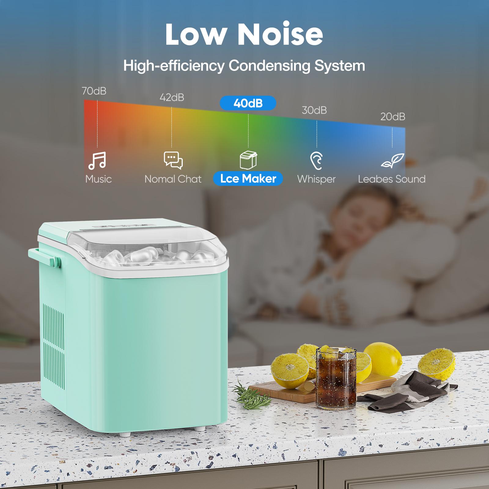 Ice Maker Countertop with Handle, 26.5lbs/24Hrs, 9 Ice Cubes Ready in 6 Mins, Self-Cleaning Portable Ice Maker Countertop with Handle, 26.5lbs/24Hrs, 9 Ice Cubes Ready in 6 Mins, Self-Cleaning Portable