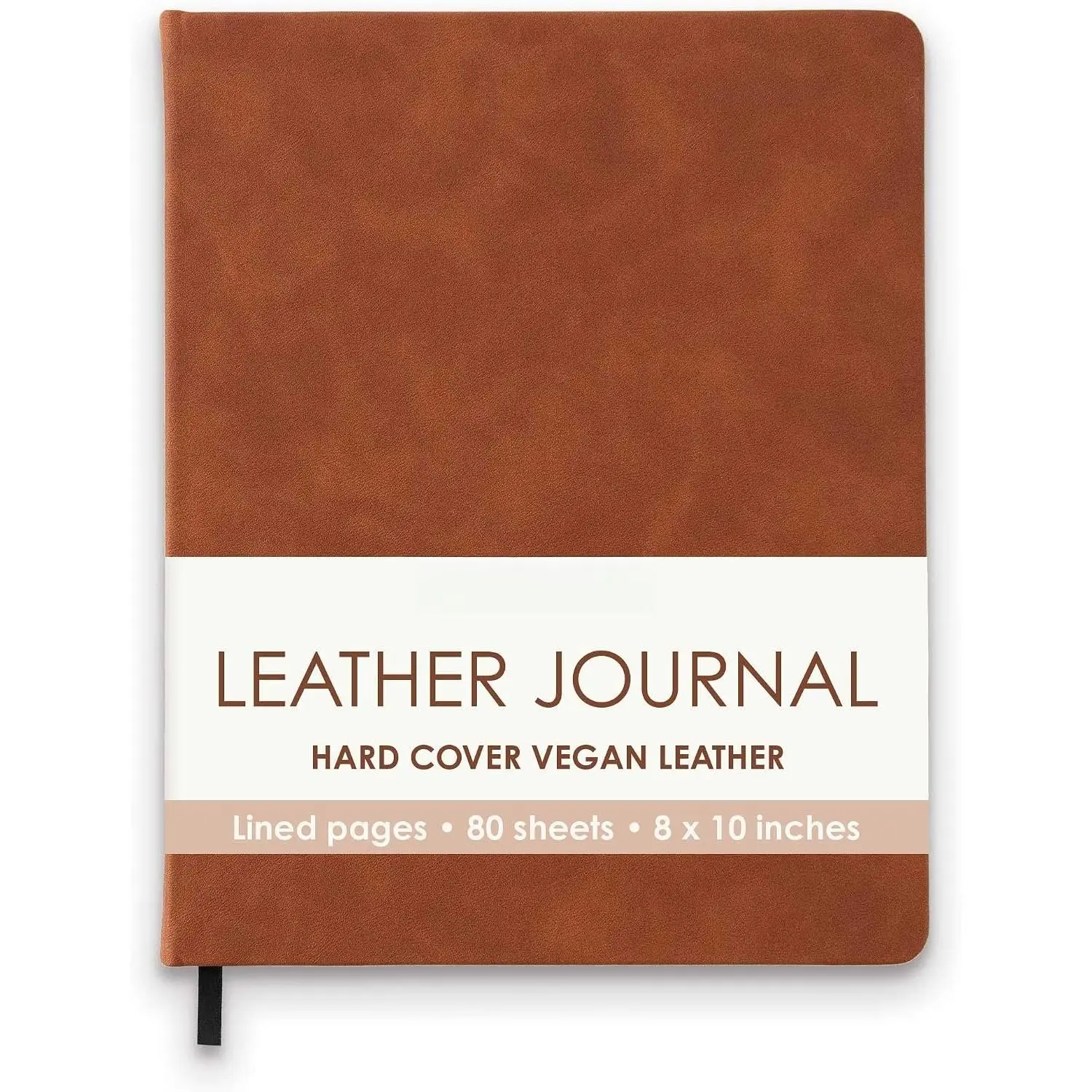 Lined Journal Notebook, A4 Brown Vegan Leather Hard Cover Journal for Writing, Large 8.25x10.25 inches, Lined Notebook For Work, Work Notebook