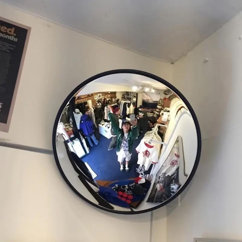 Stylish Wall‑Mounted Convex Fisheye Mirror, Wide‑Angle Selfie Must‑Have, Modern Industrial Home Decor