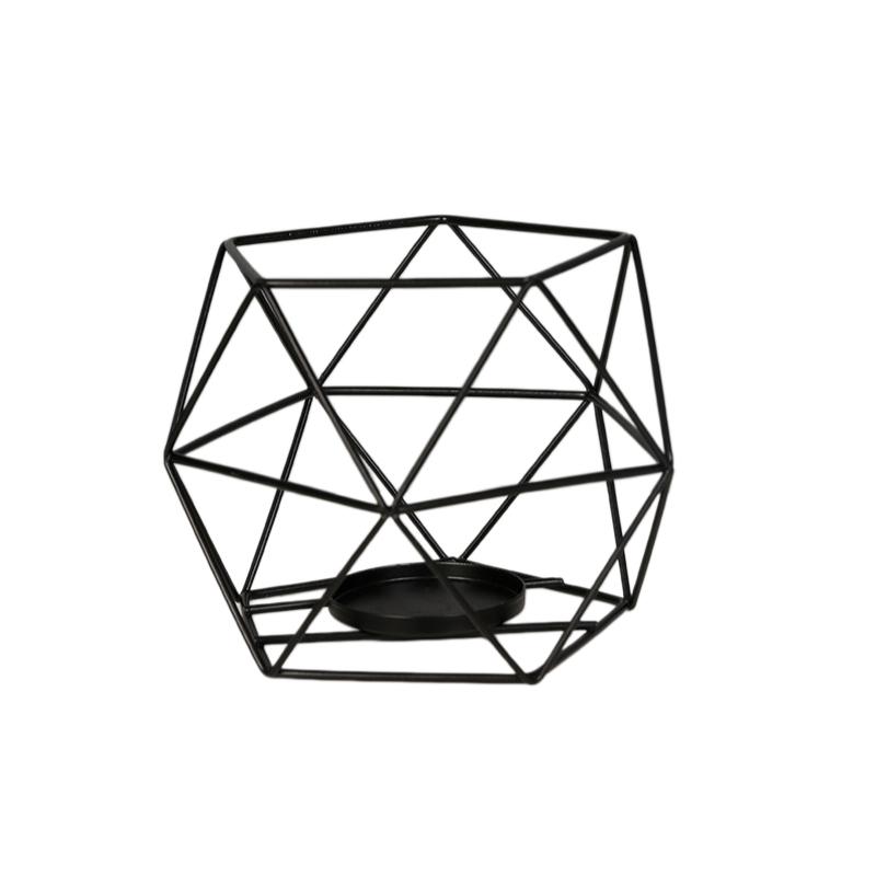 Creative Geometric Candlestick Base, Iron Art Material, Aromatherapy Candle Base, Decorative Candlestick Ornament for Table, Bar & Restaurant, Home Decoration