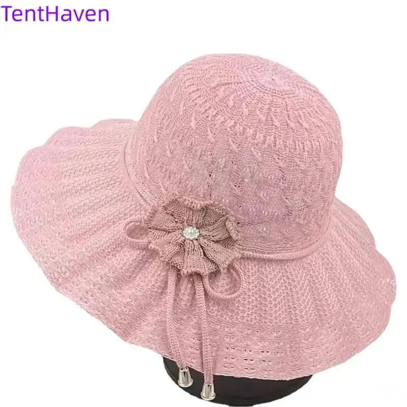 Women Large Brim Hollow Sun Hat, Breathable Stylish Wide Brim Hat, Outdoor Travel Beach UV Protection Hat