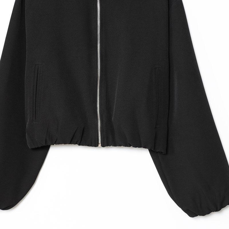 Women's Bomber Jacket Long Sleeved Top White Black Sports Shirt With Zipper Oversized Sleeve Streetwear Women's Jacket New 2025 Fashionable Pilot Jacket Women Casual Jacket Coat