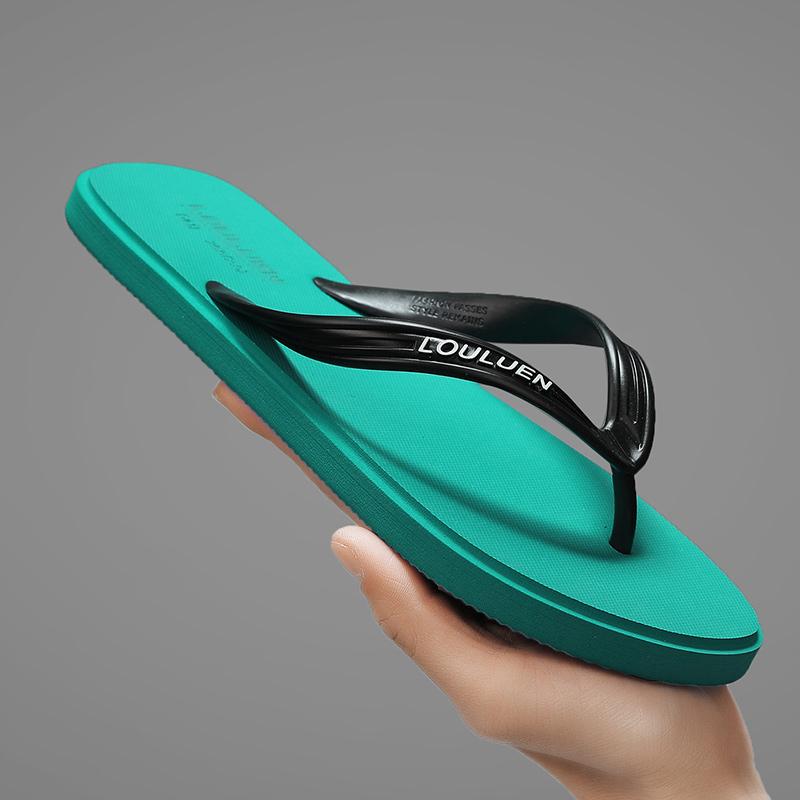 Men's Casual Flip-Flops, PVC Material, Medium Width, Anti-Slip, Lightweight, Suitable for Beach, Bathroom, Living Room, Summer Sandals