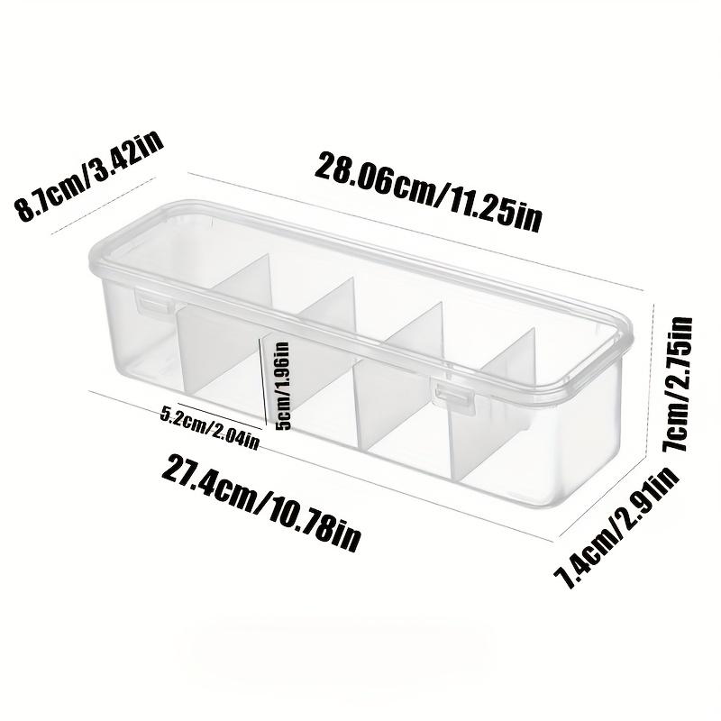 Large Capacity Cable Management Box with Lid, 5 Compartment Design Desktop Storage Box, Durable Plastic Desktop Storage Solution for Office and Home