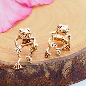 Frog Earrings for Women Cute Stuff Vintage Frogs Shaped Stud Earring Funny Cute 3D Animal Earrings Whimsical Jewelry Unique Gifts for Women Mothers Day Gifts