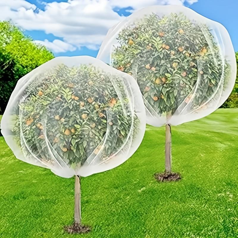 Two-Pack Fruit Tree Protection Net, Garden & Orchard Guard, Zipper Drawstring Seal, Bird Bug Deer Proof, Blueberry Apple Tree Care