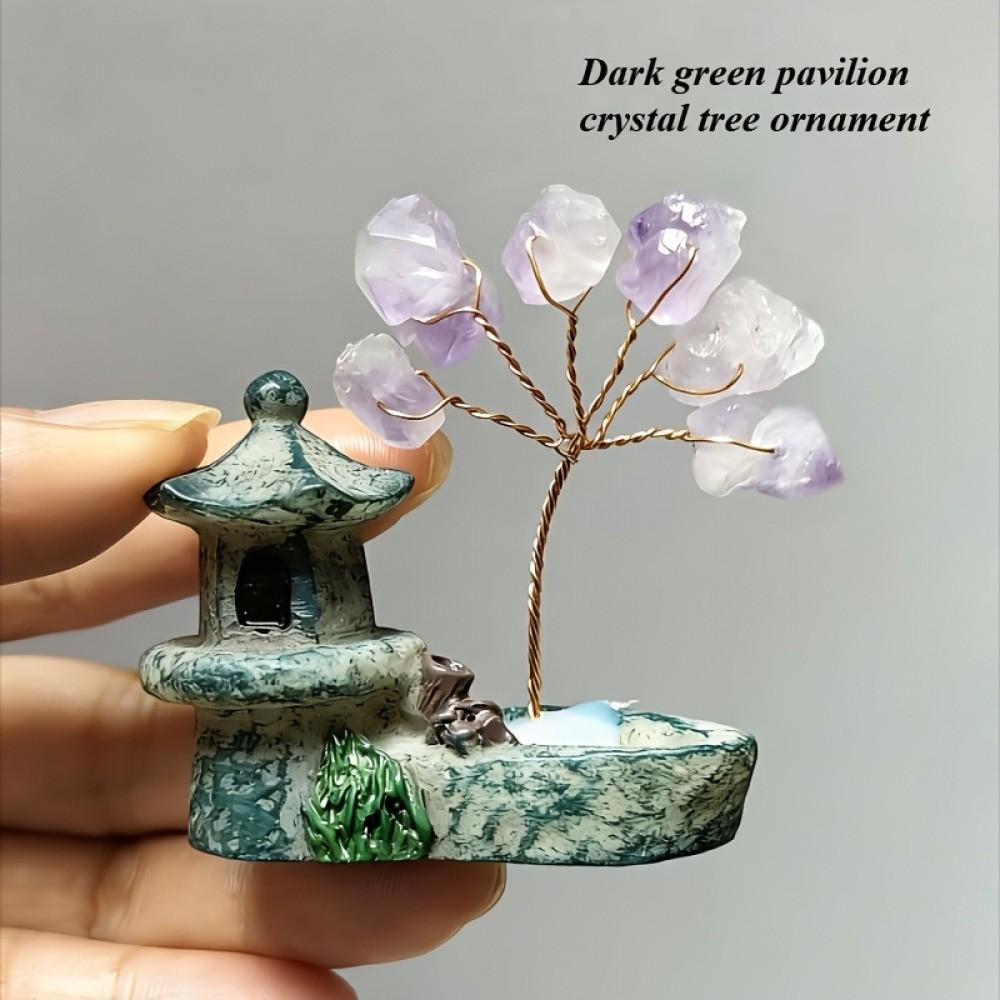 Crystal Tree Ornament for Car Use, Feng Shui Lucky Tree, Home and Office Decor, DIY Handmade Decoration, Ideal Christmas Gift