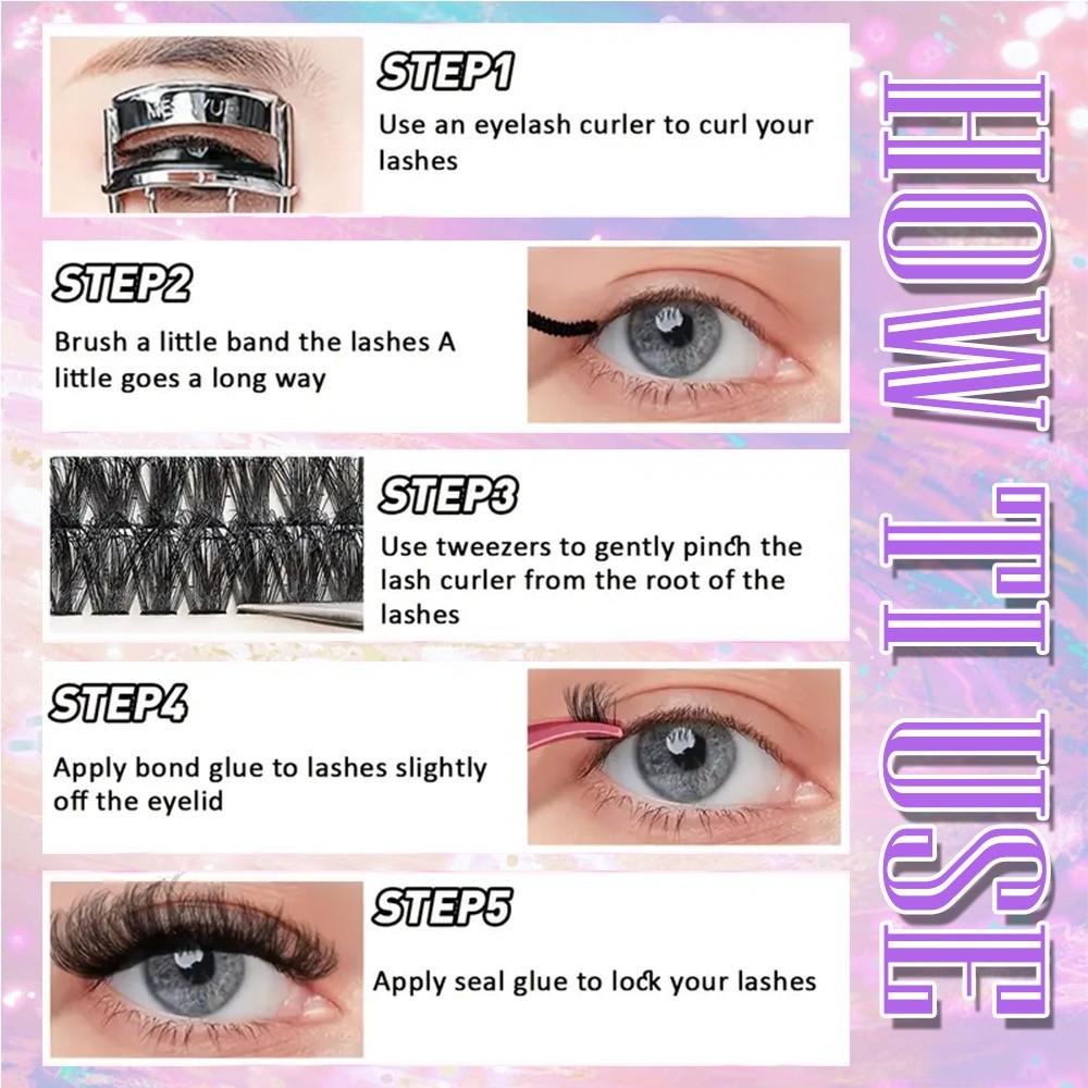 Reusable False Eyelashes, Self-Adhesive Eyelashes, No Eyeliner or Glue Needed, 3 Styles, Natural Look, Waterproof, Lazy Lashes Makeup Gift