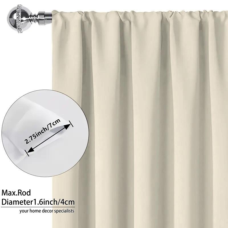 1 piece, solid color polyester material film lining, modern romantic style, 100% blackout curtains, darkening the interior, top pole hanging method, suitable for bedrooms, dining rooms, living rooms, kitchens