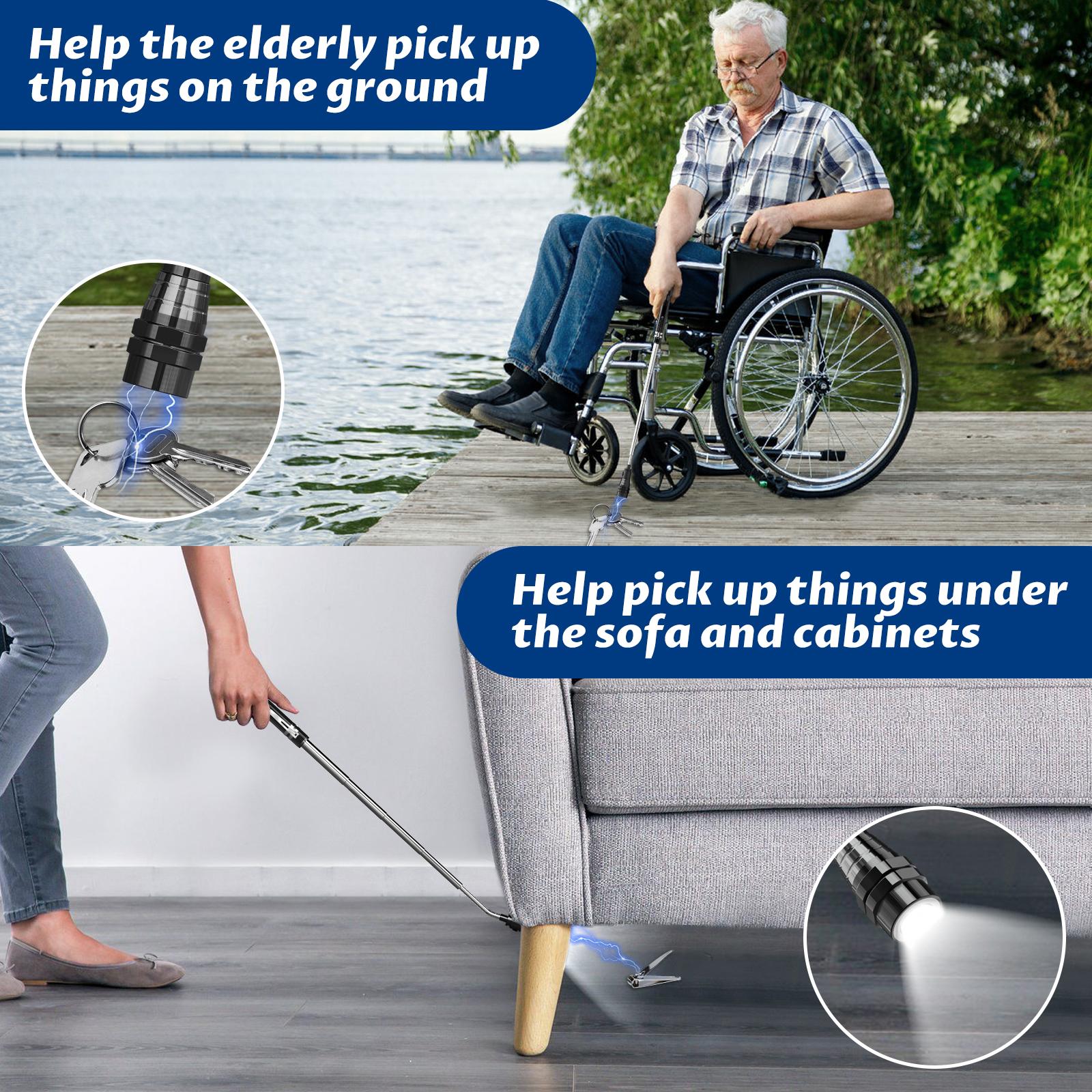 Telescoping Magnetic Pickup Tool with 3 LED Light, Magnet Flashlight, Extendable Neck up to 22 Inches, 360° Degree Flexible Neck, Gifts for Engineers, Mechanic, Men, Dad, Father, Husband, Boyfriend