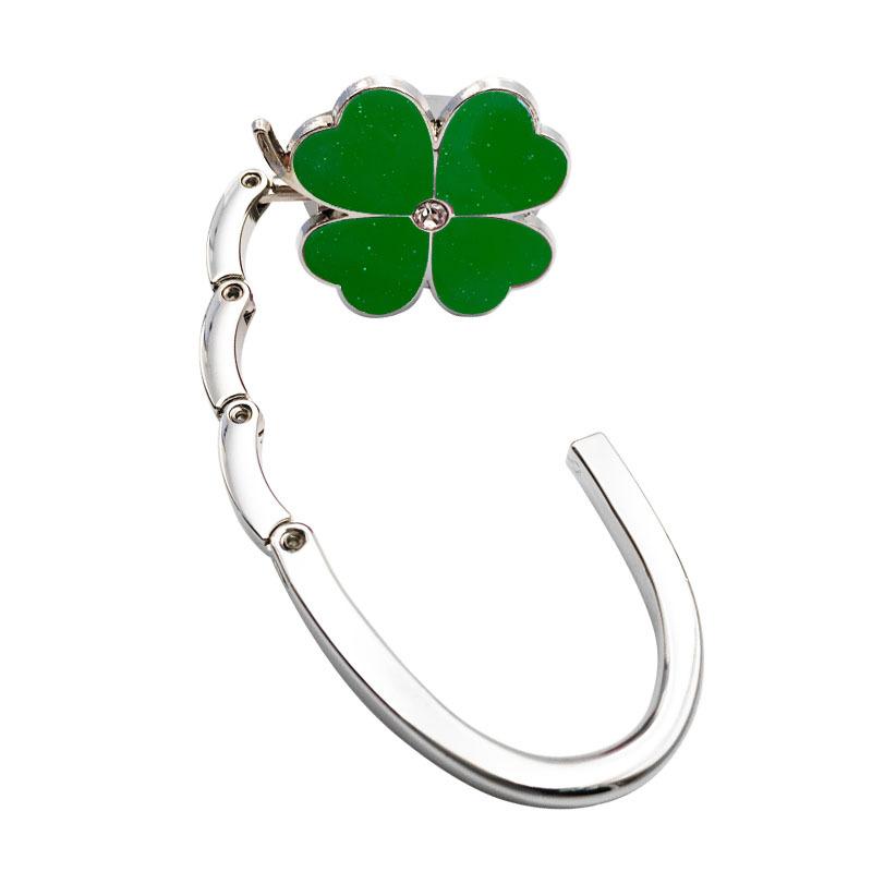 Clover Design Foldable Tote Bag, Foldable Wallet, Desktop Hook Stand, External Oil-Dripping Four-Leaf Clover Bag Hanger