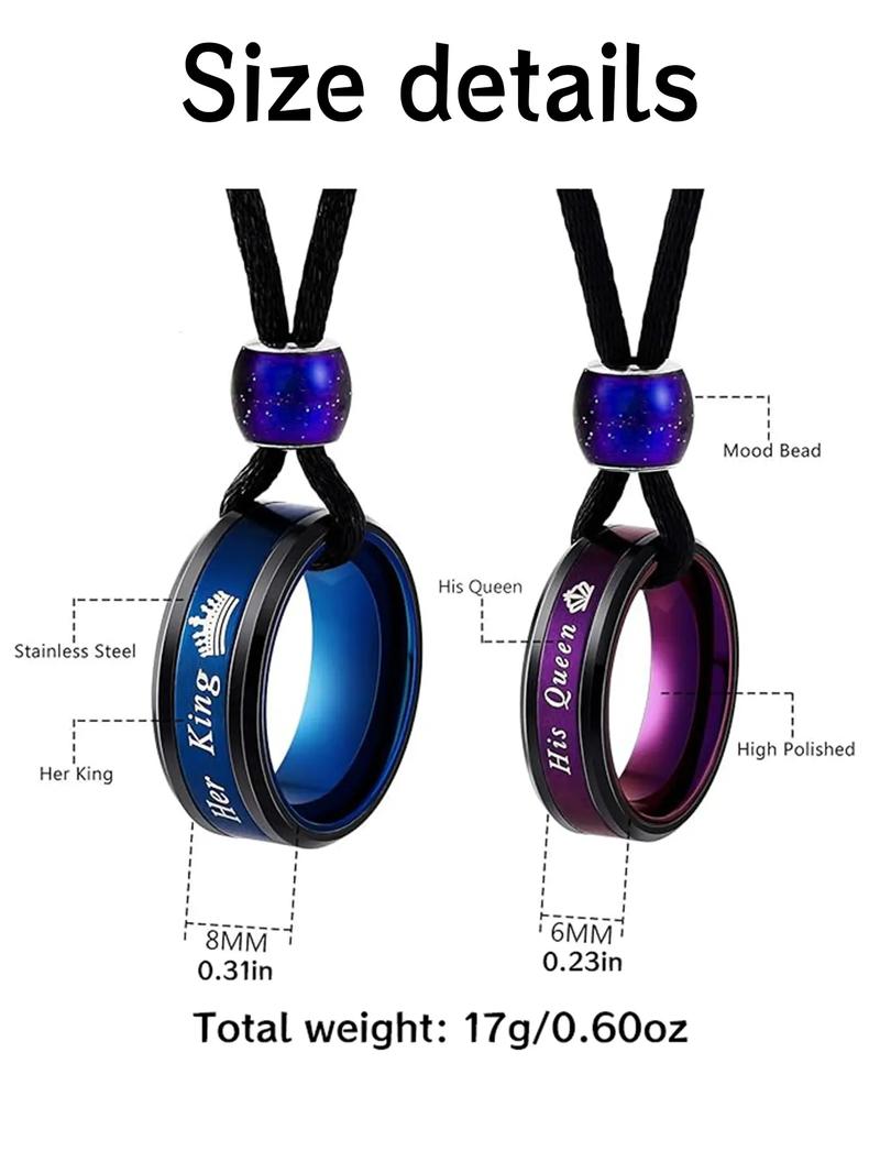 Couple Matching Pendant Couple Necklace, Stainless Steel Jewelry for Party, Daily Clothing Decor, Trendy All-match & Exquisite Jewelry for Birthday Gift