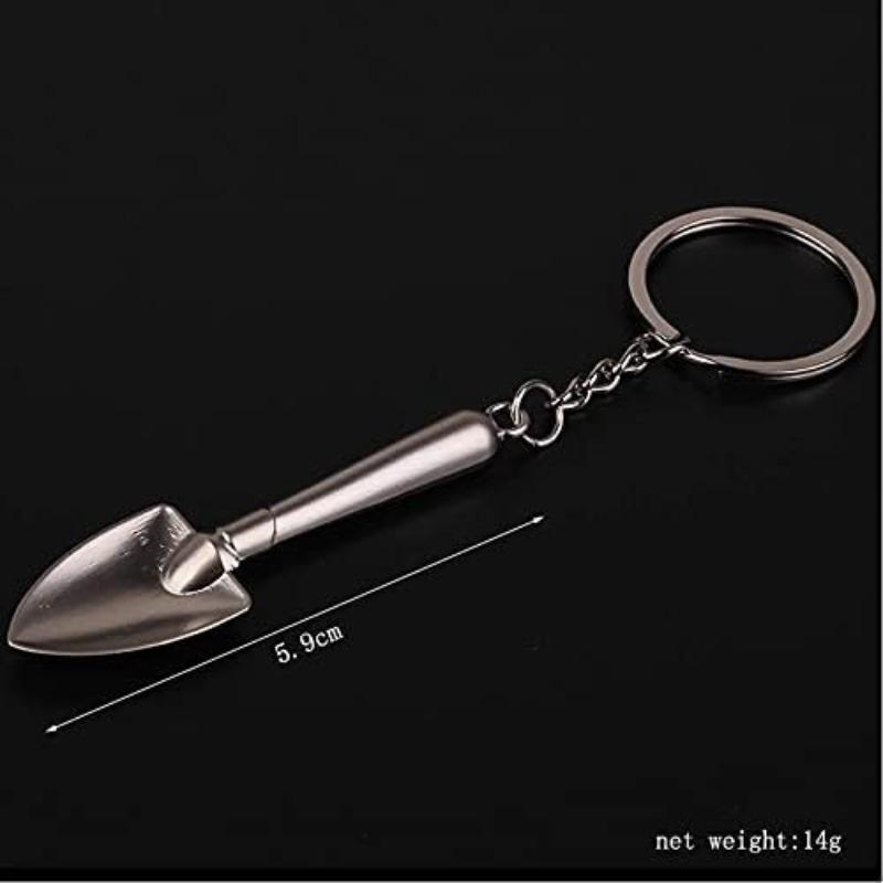 Mini Shovel Set with Keychain, Key Ring, Key Holder, Metal Tool, 3D Design, Perfect for Outdoor Use, Durable and Stylish Accessory