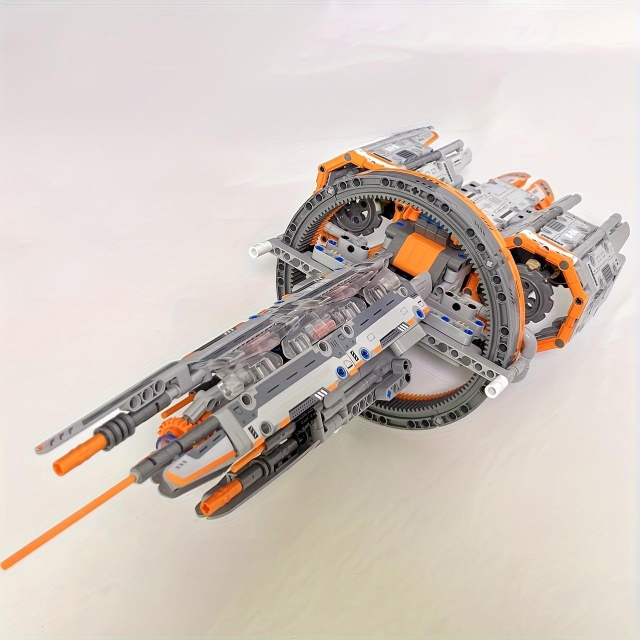 1184pcs Sci-Fi Spaceship Building Blocks, Mechanical Gear Transmission, Exclusive Display Stand, Creative Desk Decor, Gift for Science Fiction Fans