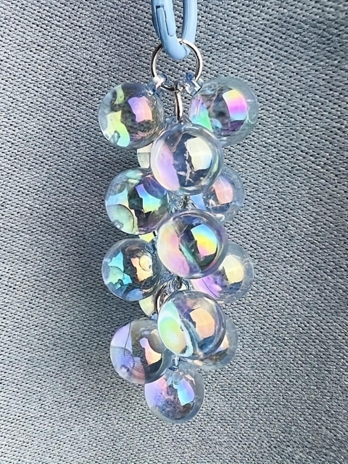 A New 16MM High-Transparency Uv-Coated Colorful Grape Bead Short Mobile Phone Chain, Suitable for Bags And Keychains, Available in Various Colors