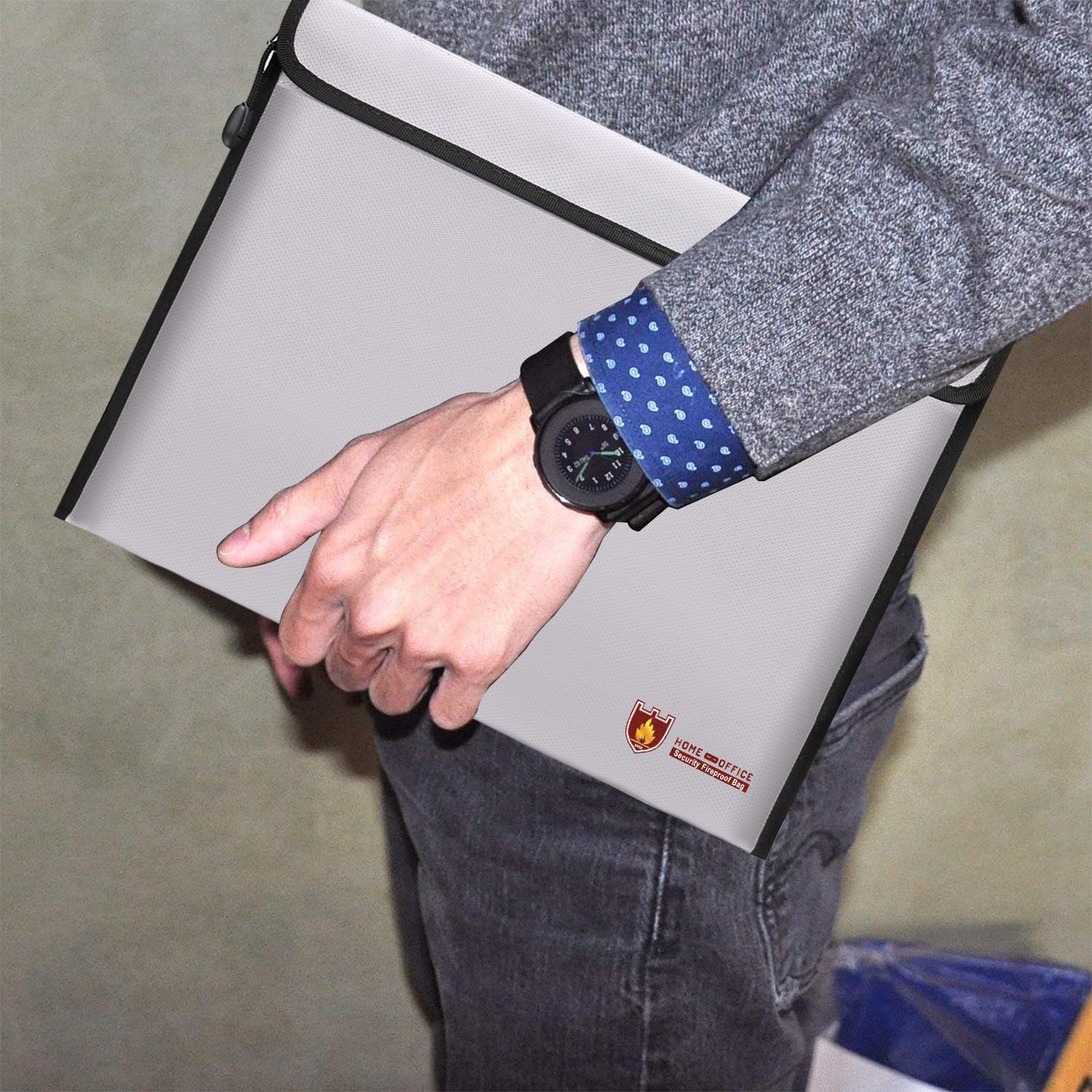 Upgrade Version 5000°f Fireproof Explosion-Proof File Bag, Insulated, Zipper, Waterproof, Ideal for Cash, Important Documents, Valuable Items