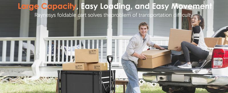 3 in 1 Collapsible Wagon Converts to Bench, 220lbs Foldable Wagon portable Cart ，120L Shopping Cart for Groceries Folding Utility Wagon for  Garden, Camping, Sport, Black Large Capacity camp gear Travel Outdoor Life Reusable Lightweight Compact Modern