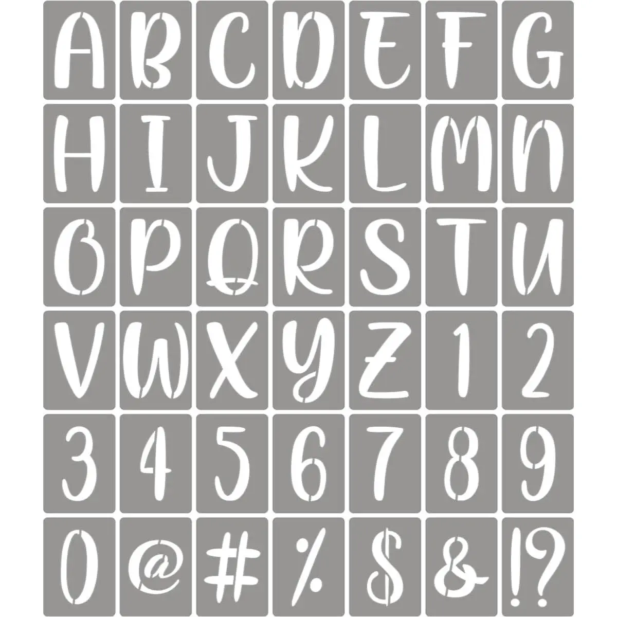 3 Inch Letter Stencils for Painting - 42 Pack Alphabet Letter Number Templates with Signs, Reusable Plastic Alphabet Stencils for Chalkboard Fabric Rock Wood Crafts Painting